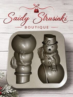 Nordic Ware 10 Cup 3D Snowman Cake Baking Pan Mold Cast Aluminum USA holidays